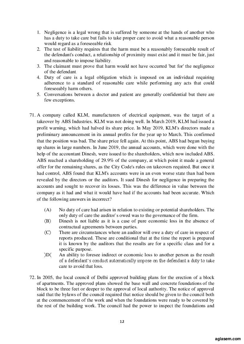AILET 2020 Question Paper PDF with Answer Key (BA LLB, LLM, PhD)