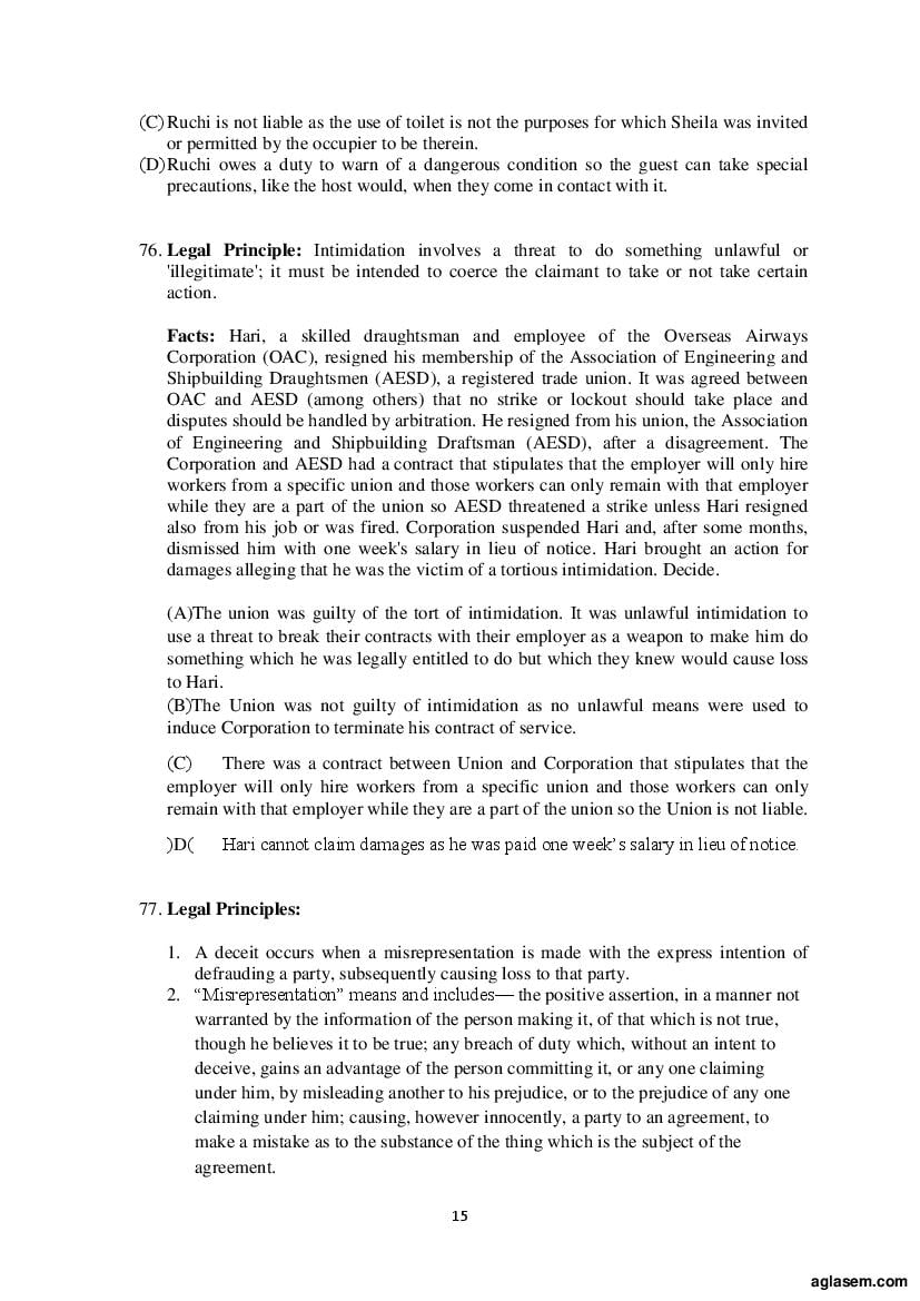 AILET 2020 Question Paper PDF with Answer Key (BA LLB, LLM, PhD)