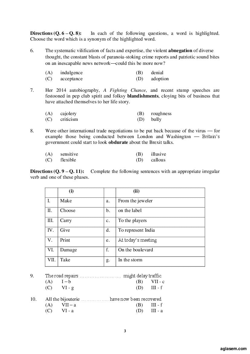 AILET 2020 Question Paper PDF with Answer Key (BA LLB, LLM, PhD)