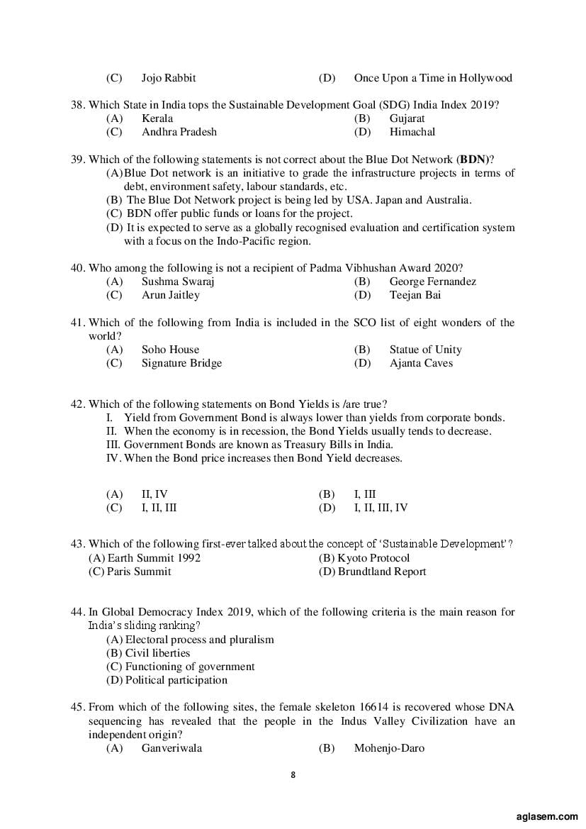 AILET 2020 Question Paper PDF with Answer Key (BA LLB, LLM, PhD)