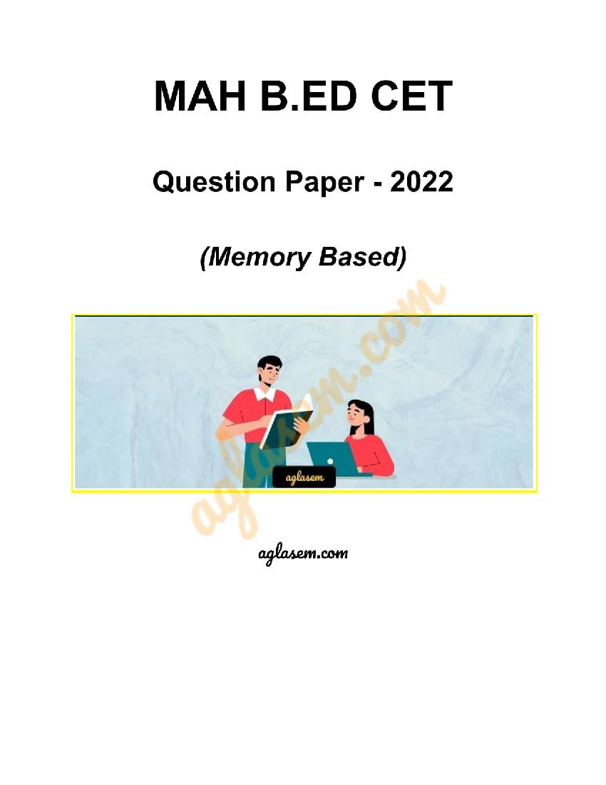 MAH B.Ed CET 2022 Question Paper - Page 1