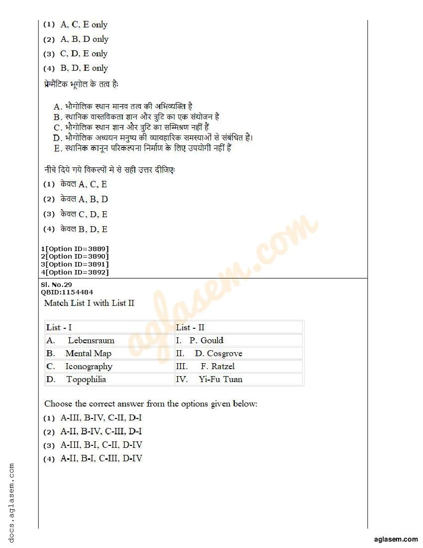 CUET PG Geography Question Paper 2022 (PDF) - Download Here - AglaSem ...