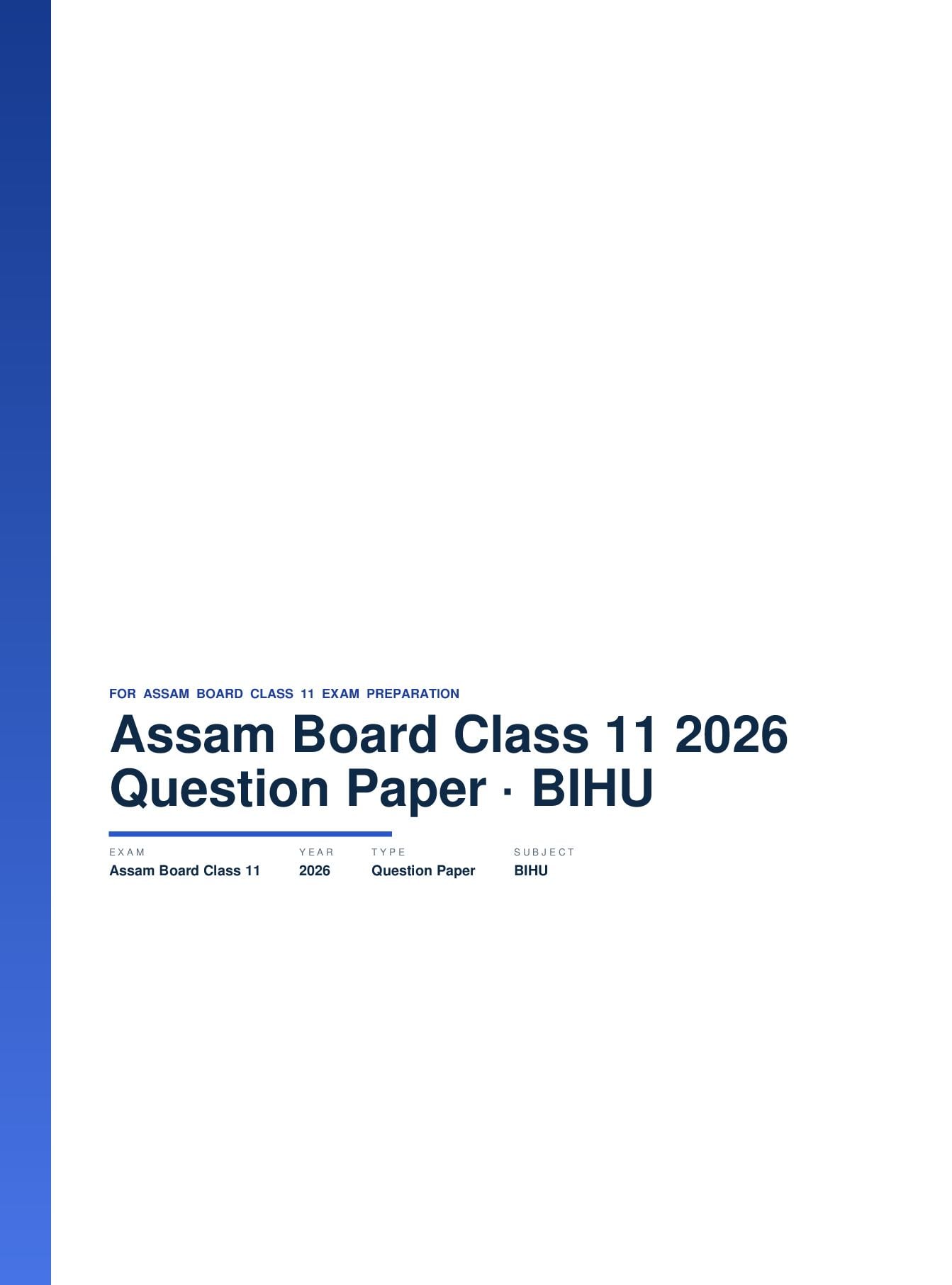 Assam Board Class 11 Question Paper 2026 BIHU - Page 1 of 3