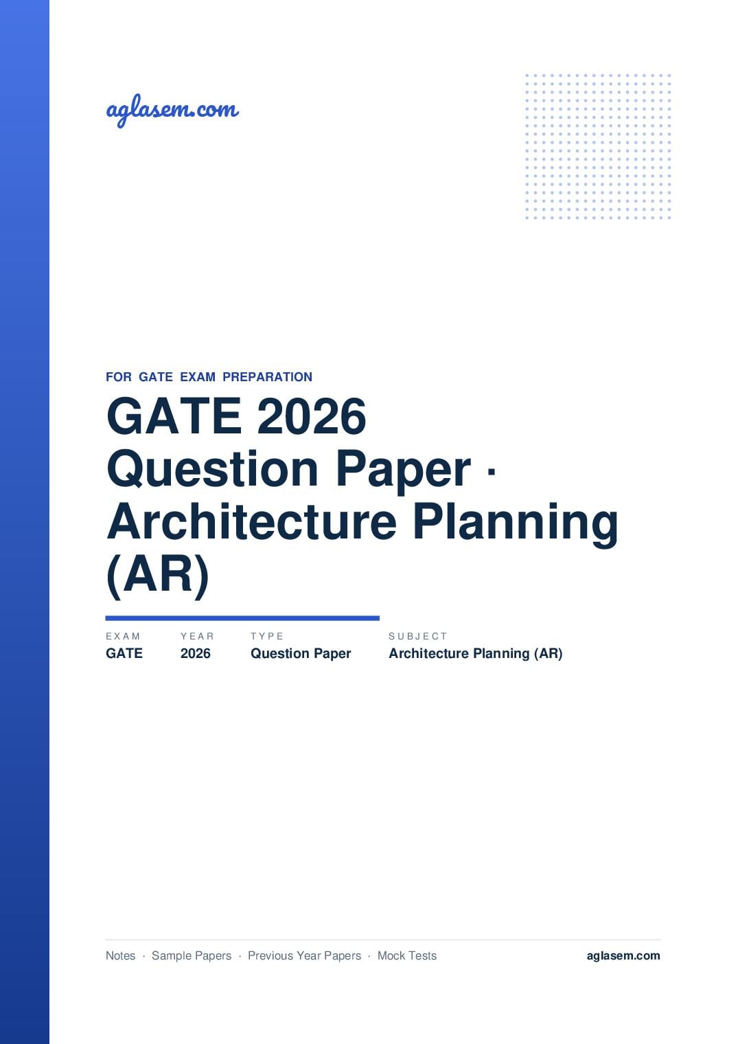 GATE 2026 Question Paper Architecture and Planning (AR) - Page 1 of 54