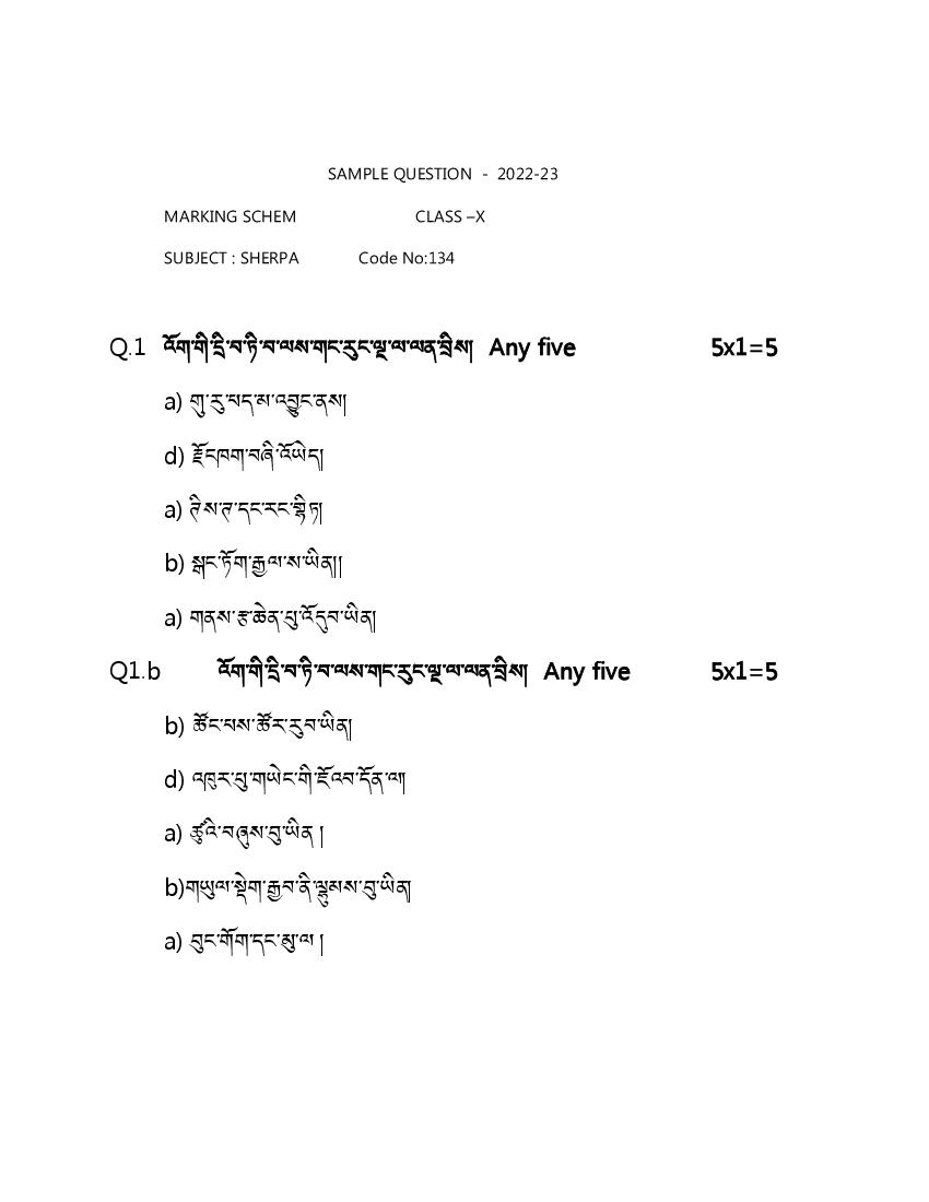 CBSE Class 10 Sample Paper 2023 Solutions for Sherpa - Page 1