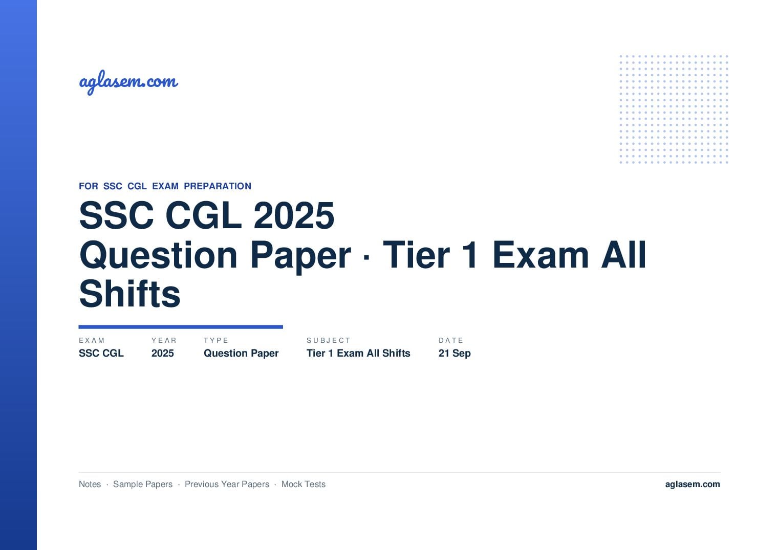 SSC CGL 2025 Question Paper Tier 1 Exam 21 Sep All Shifts - Page 1 of 178