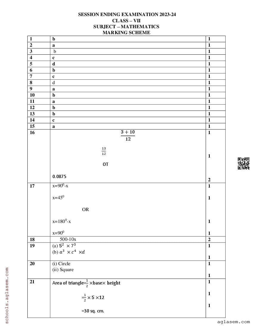 Class 7 Maths Question Paper 2024 PDF Download 7th Annual Exam class-7-maths-mid-term-sample-paper-2024-download-pt1-term-1