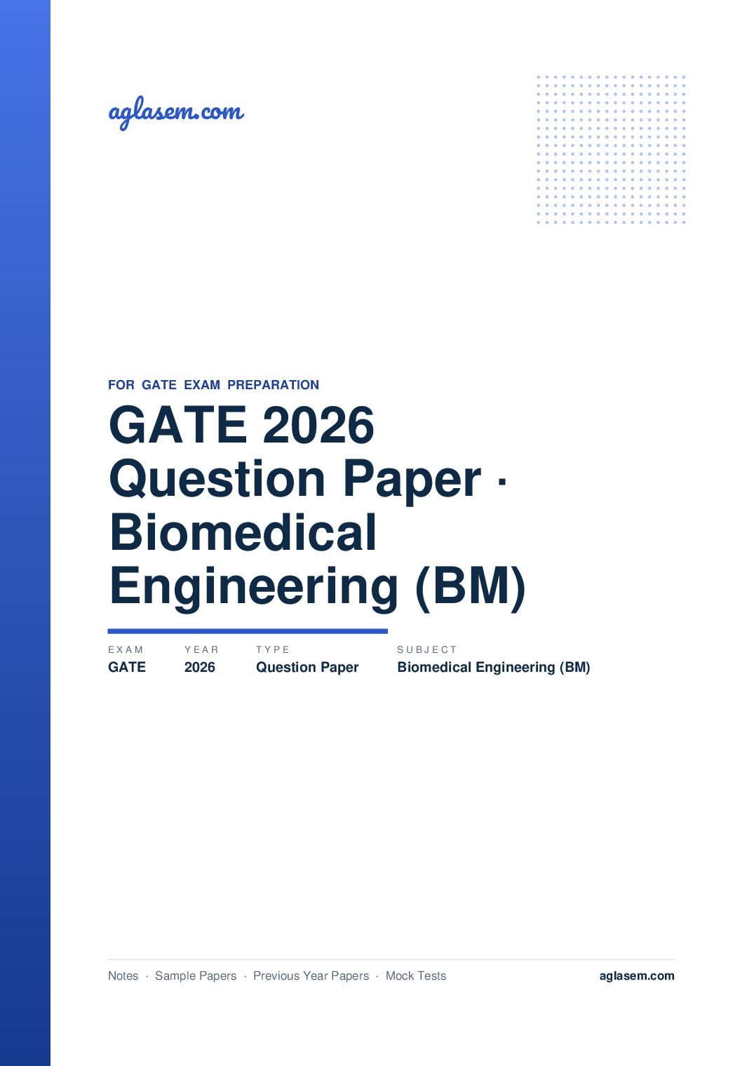 GATE 2026 Question Paper Biomedical Engineering (BM) - Page 1 of 44