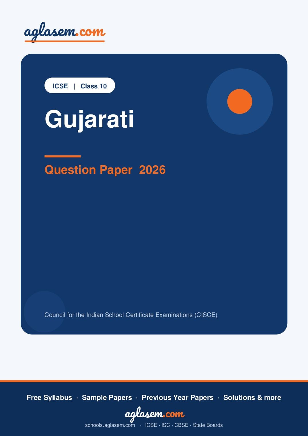 ICSE Class 10 Question Paper 2026 Gujarati - Page 1 of 13
