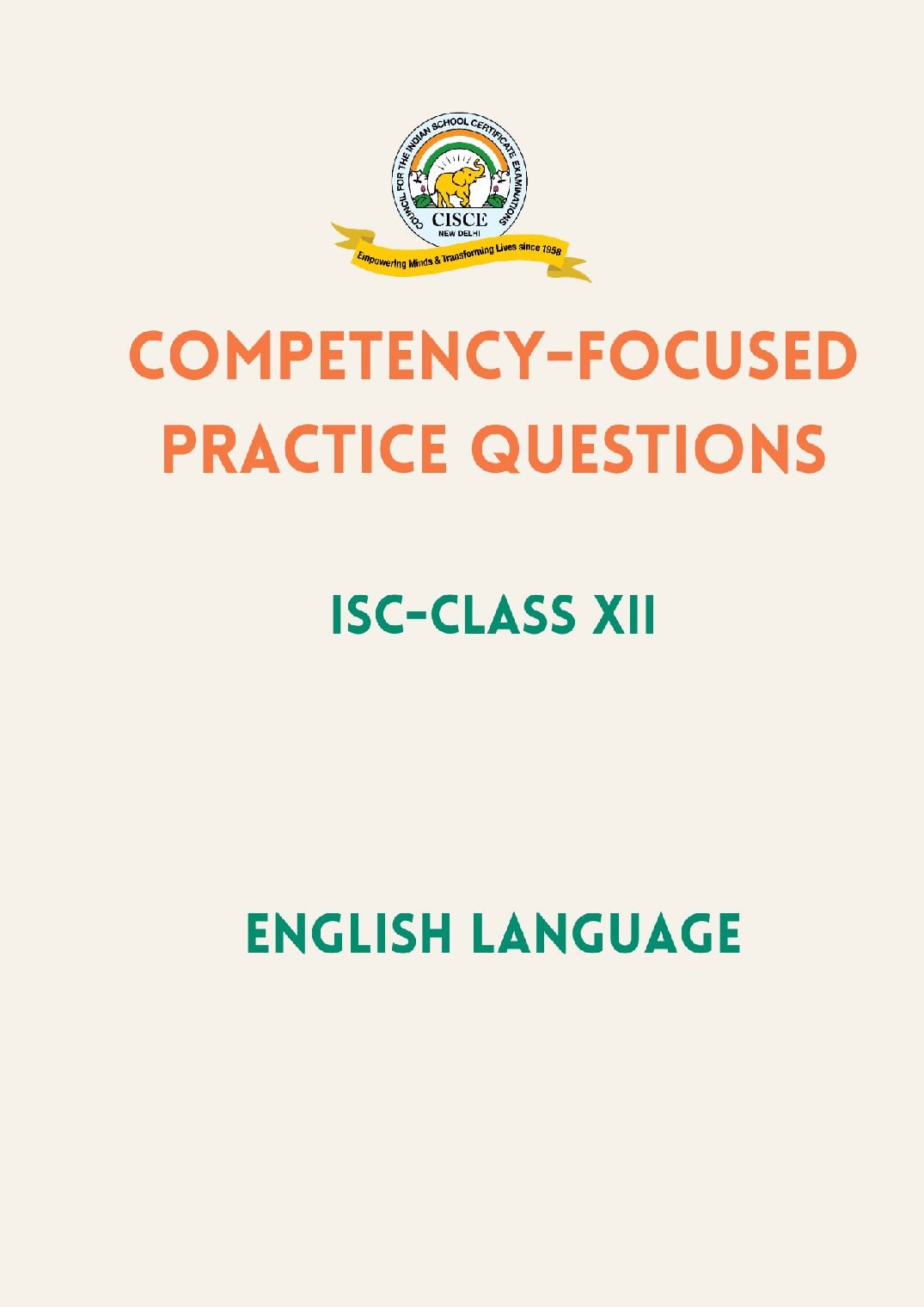 ISC Class 12 Competency Based Questions (CBQ) English Language - Page 1 of 24