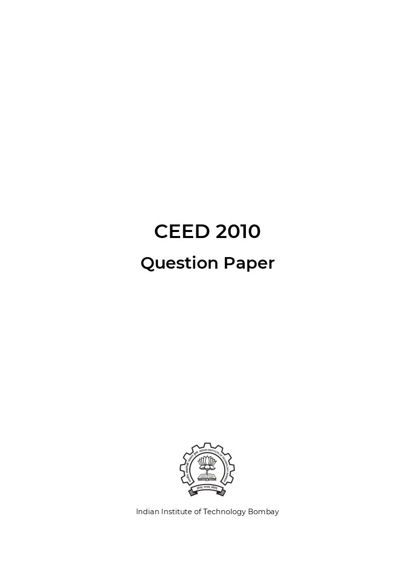 CEED 2010 Question Paper - Page 1