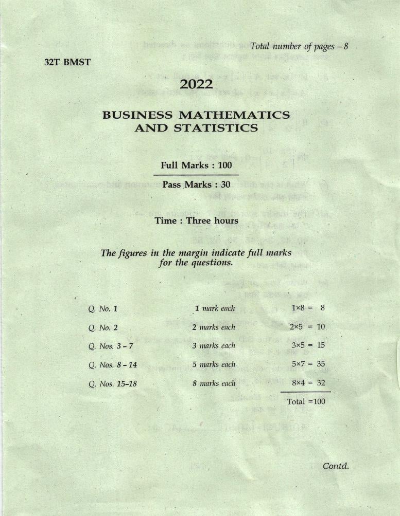 ahsec-hs-2nd-year-question-paper-2022-buesiness-mathematics-and-statistics