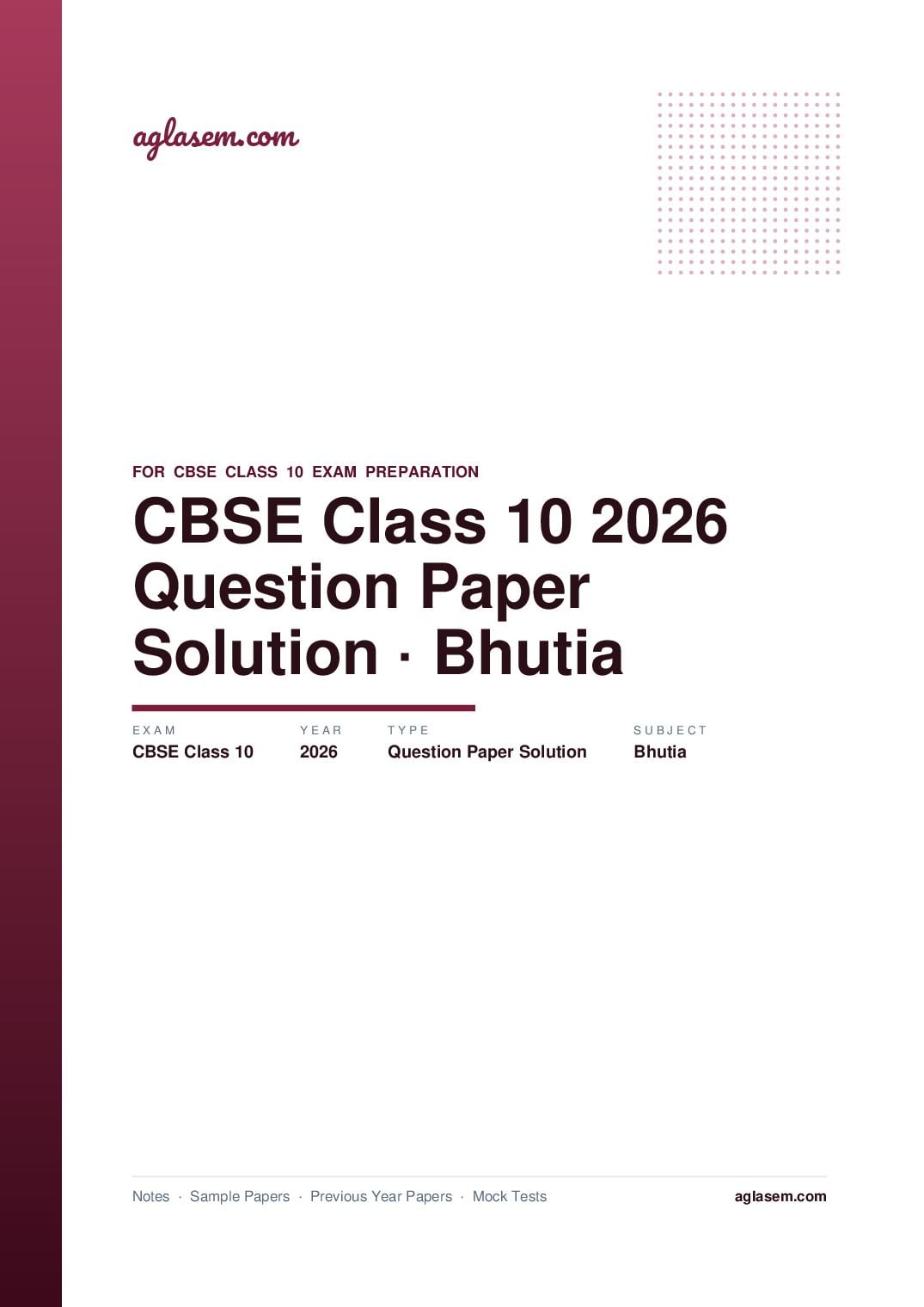 CBSE Class 10 Question Paper 2026 Solution Bhutia - Page 1 of 8