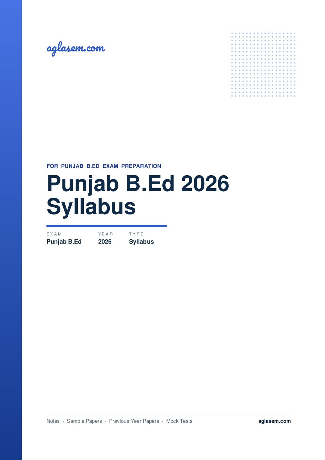 Punjab B.Ed 2026 Syllabus - Page 1 of 3