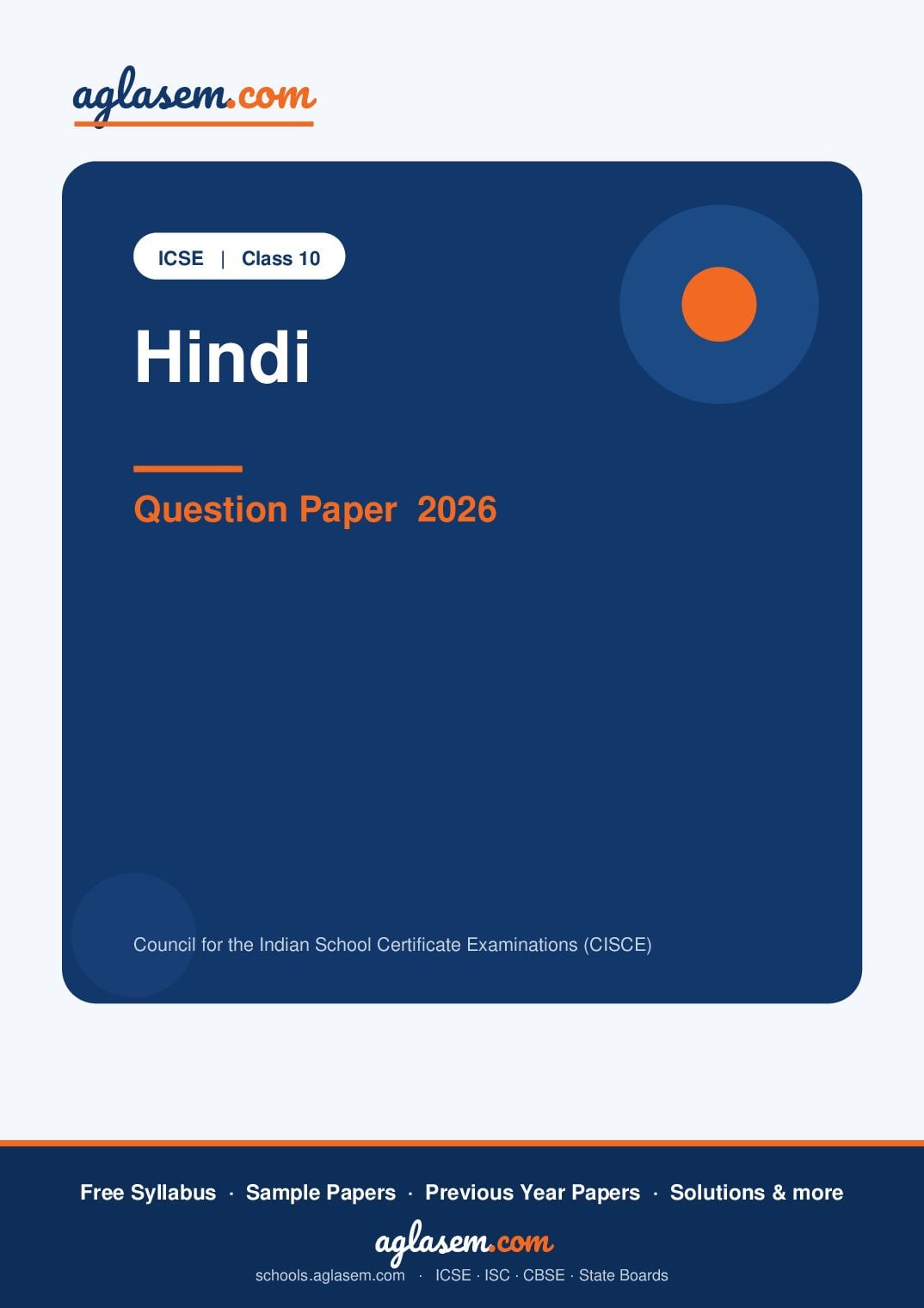 ICSE Class 10 Question Paper 2026 Hindi - Page 1 of 13