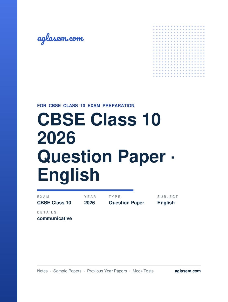 CBSE Class 10 Question Paper 2026 English Communicative - Page 1 of 12