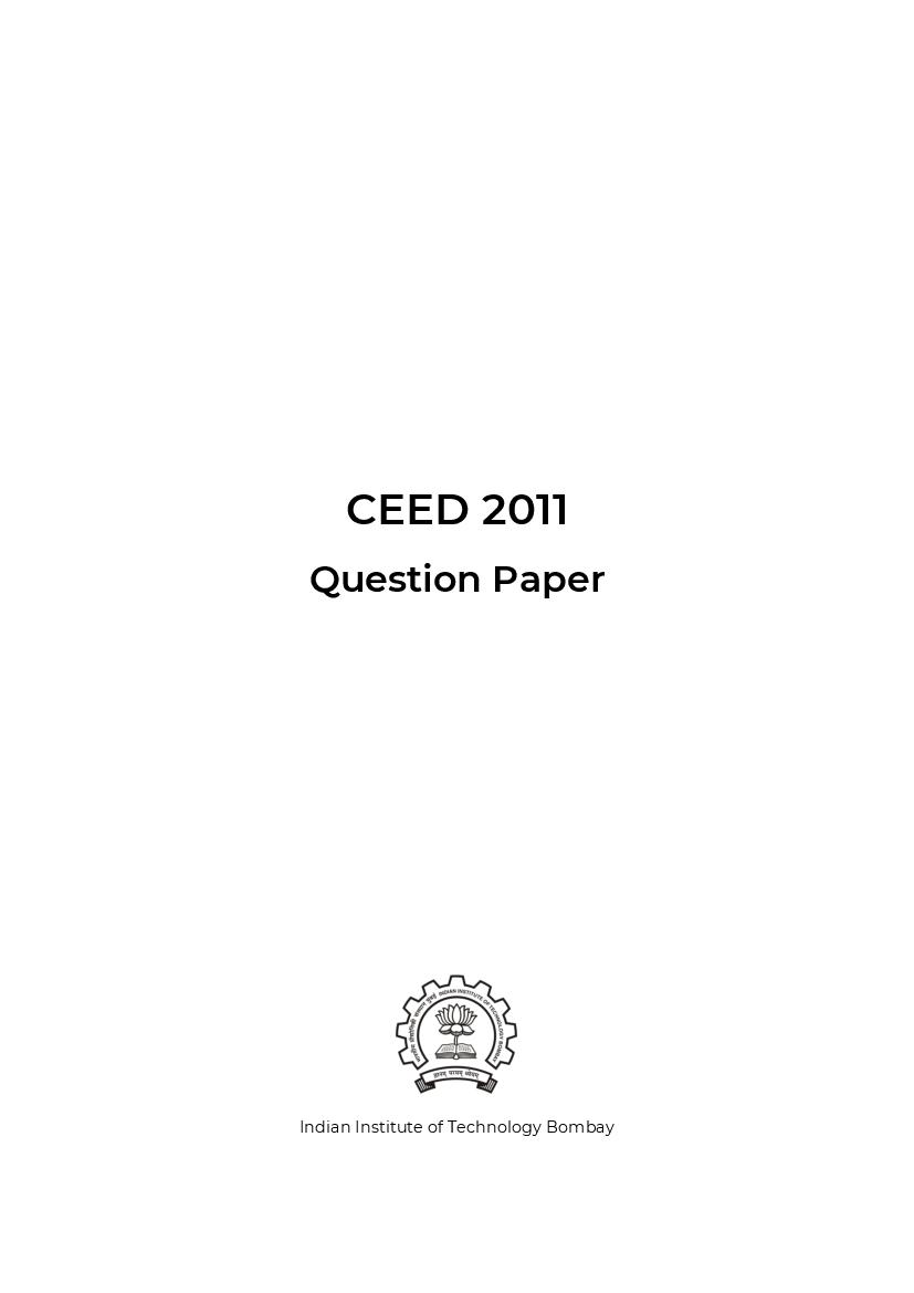 CEED 2011 Question Paper - Page 1