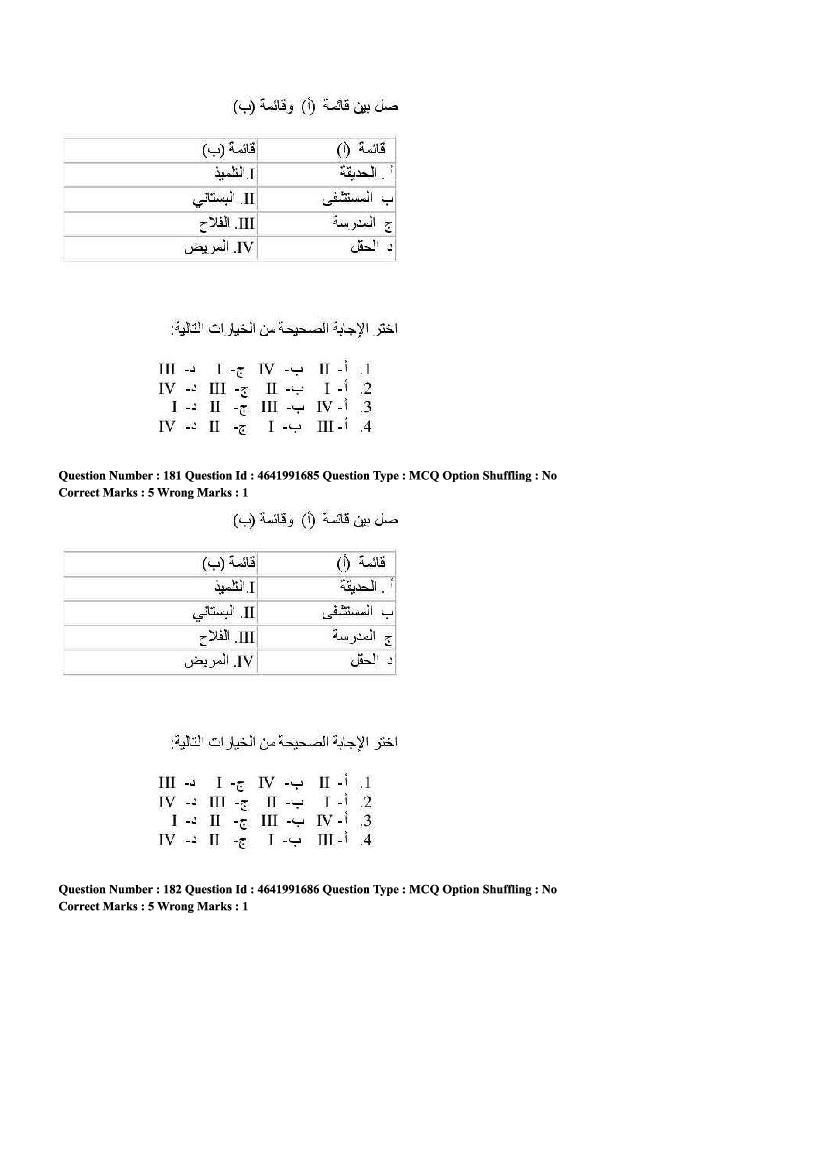 CUET Arabic Question Paper PDF (2022, 2024) with Answer Key