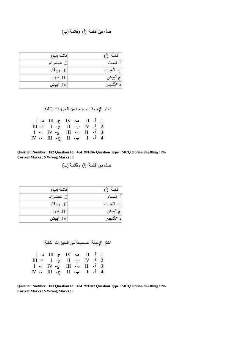 CUET Arabic Question Paper PDF (2022, 2024) with Answer Key