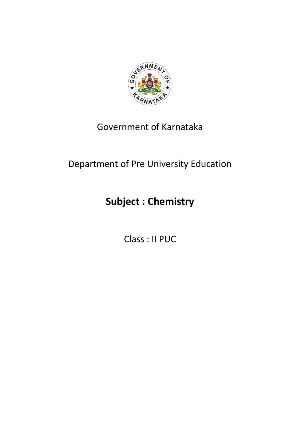Karnataka 2nd PUC Question Bank for Chemistry 2017-18 - Page 1