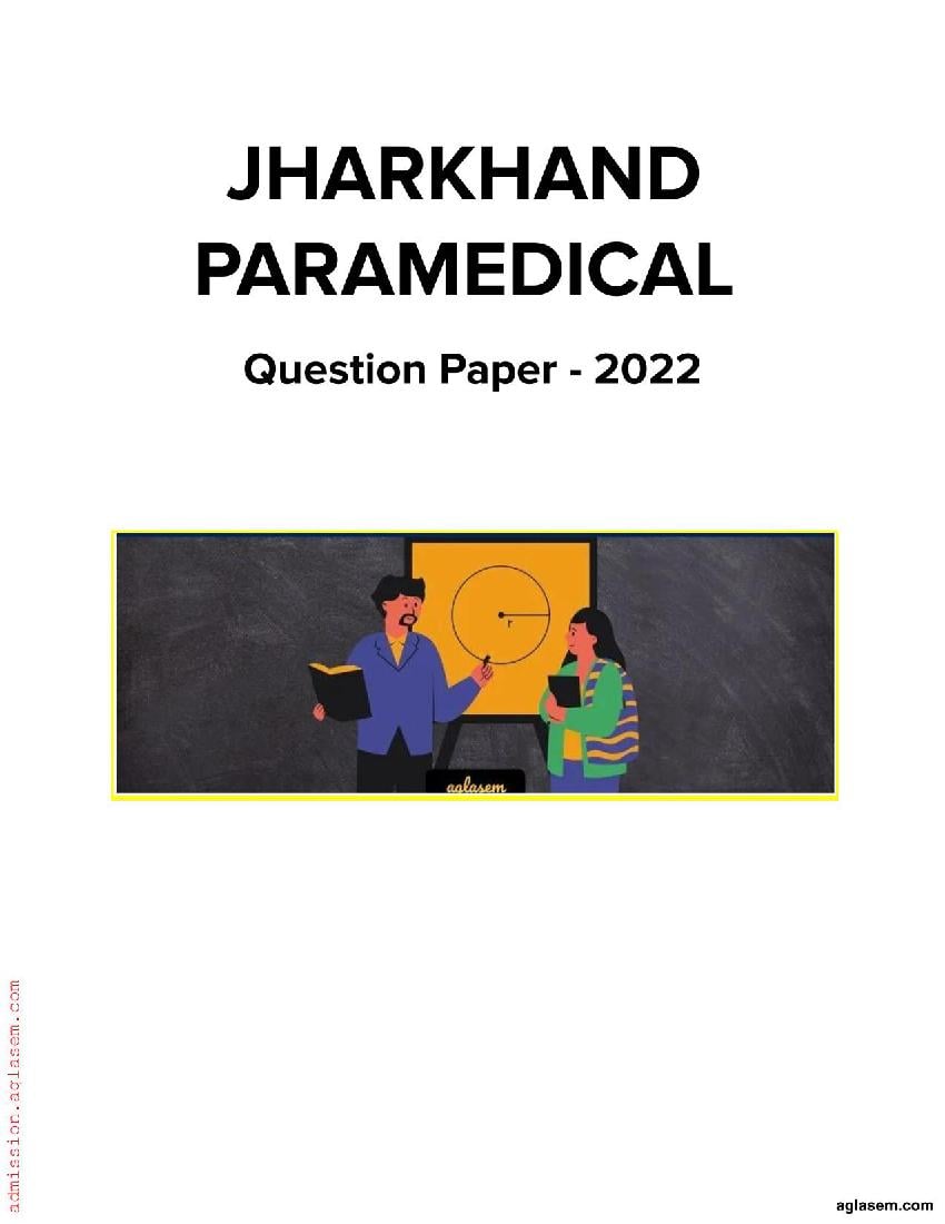 Jharkhand Paramedical 2022 Question Paper - Page 1