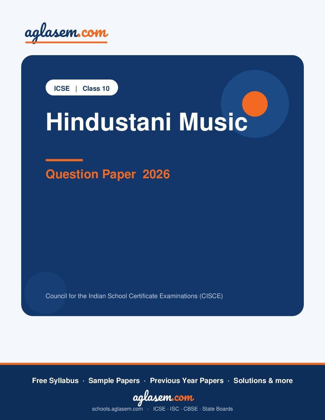 ICSE Class 10 Question Paper 2026 Hindustani Music - Page 1 of 12