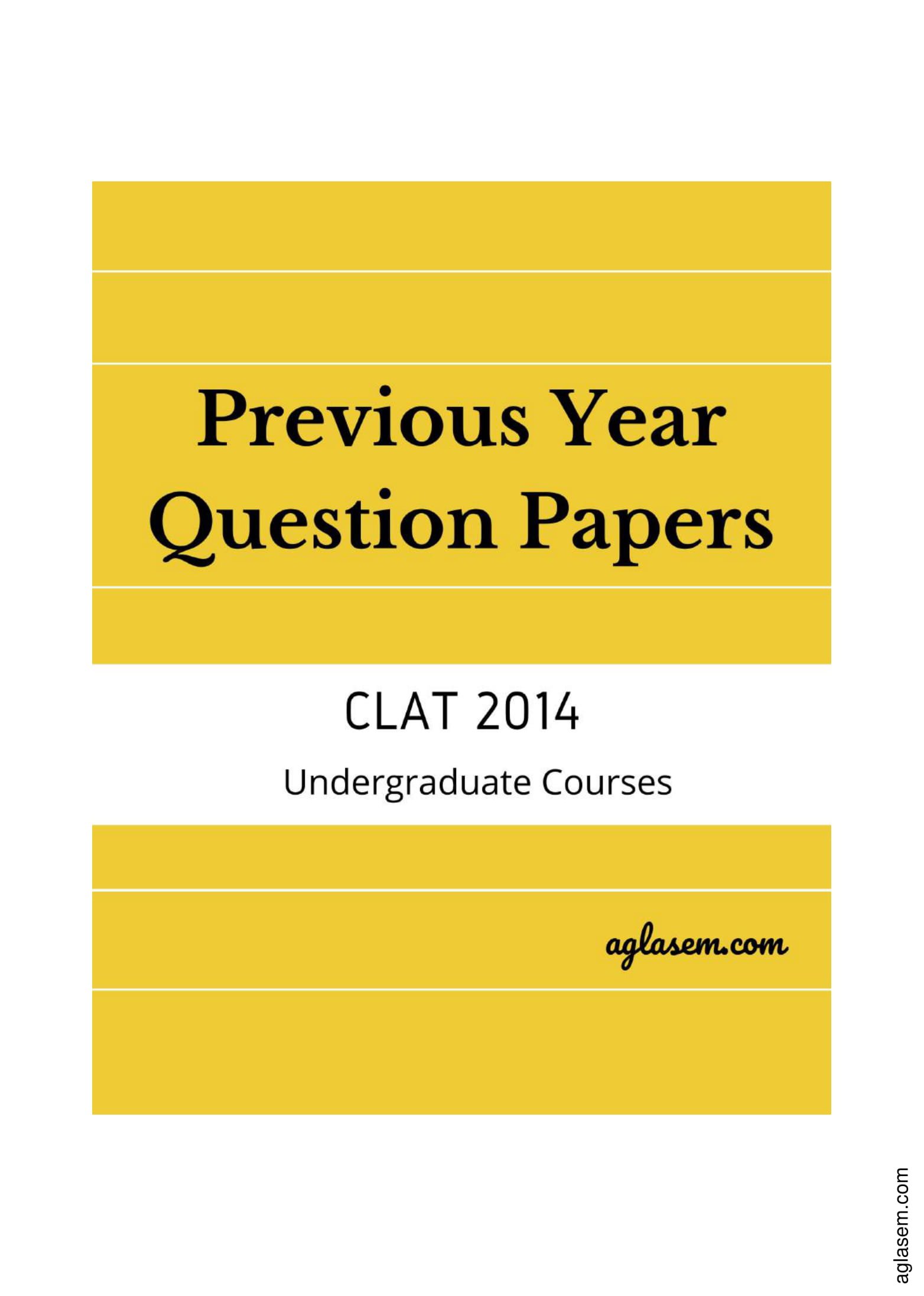 CLAT 2014 Question Paper - Page 1
