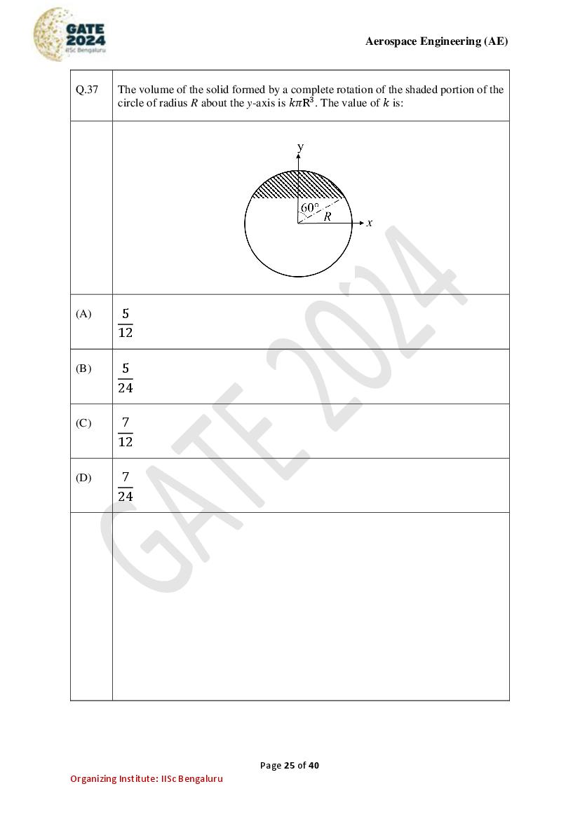 GATE 2024 Question Papers PDF with Answer Keys (38 Papers)