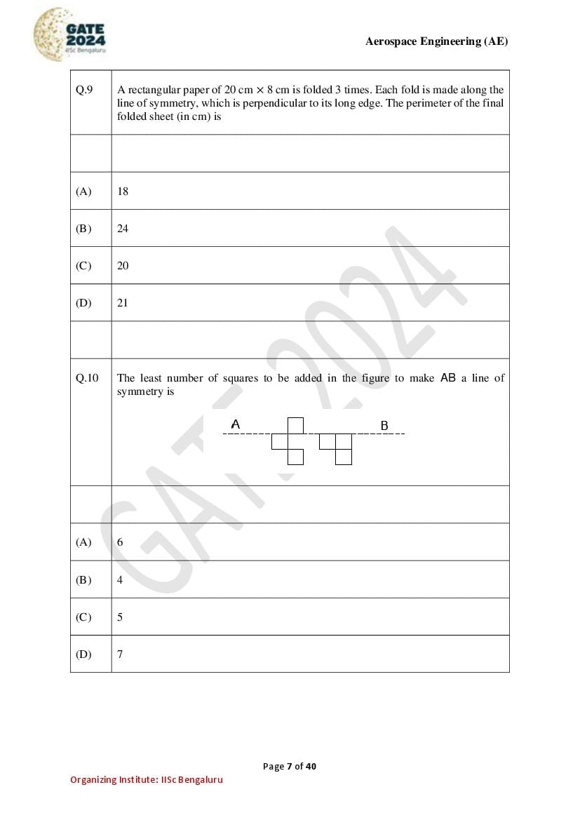 GATE 2024 Question Papers PDF with Answer Keys (38 Papers)