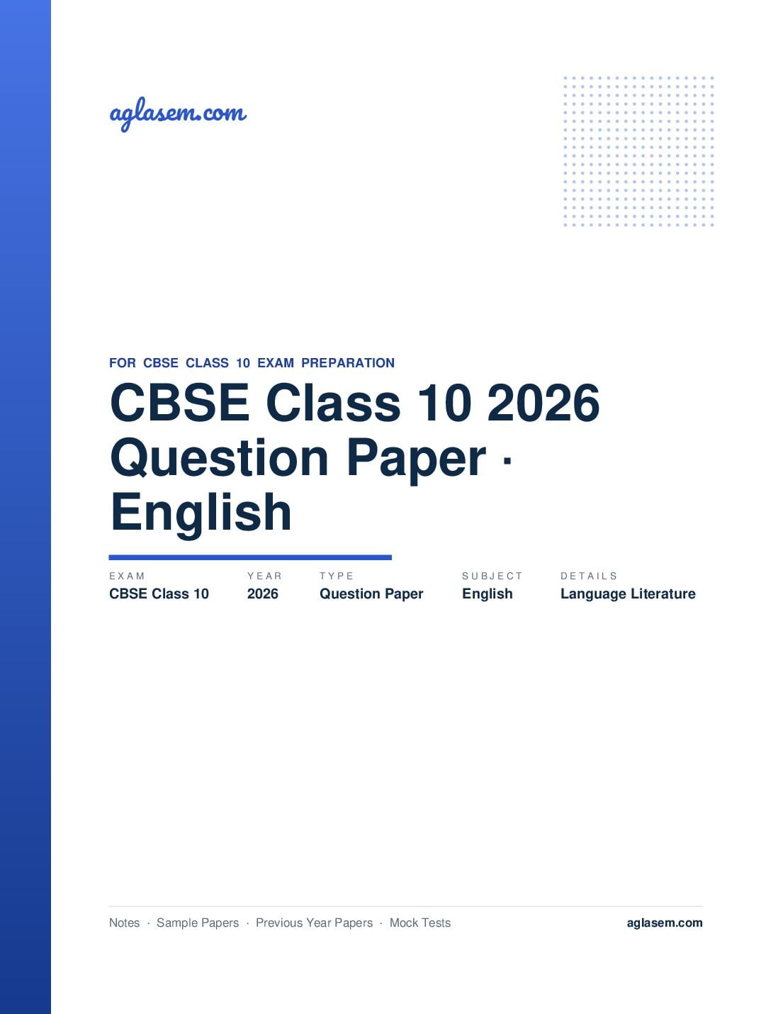 CBSE Class 10 Question Paper 2026 English Language & Literature - Page 1 of 17