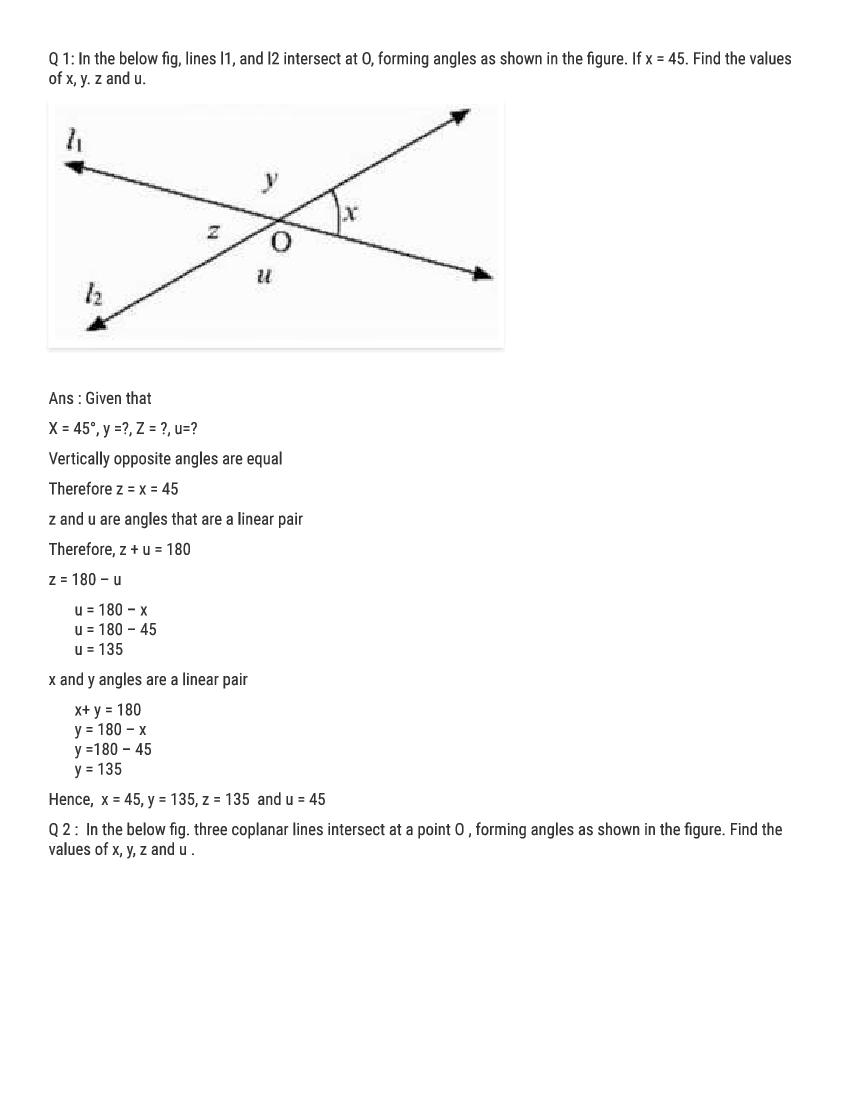 RD Sharma Solutions Class 9 Chapter 8 Lines and And Angles Excercise 8.3 - Page 1