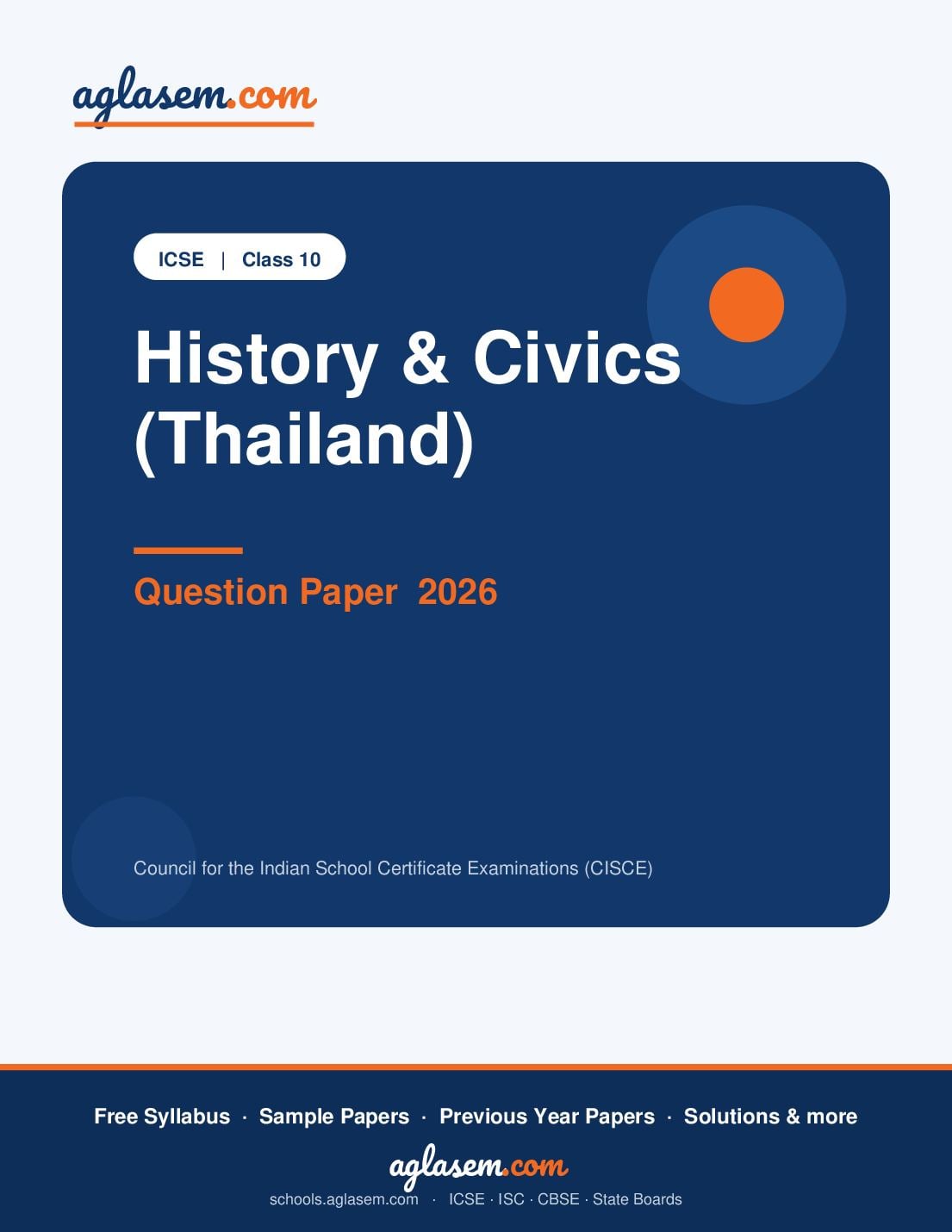 ICSE Class 10 Question Paper 2026 History & Civics (Thailand) - Page 1 of 12