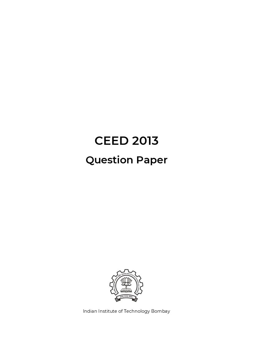 CEED 2013 Question Paper - Page 1