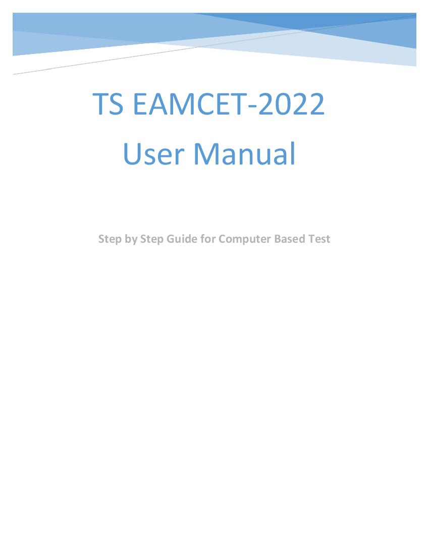 TS EAMCET 2022 CBT User Manual - Page 1