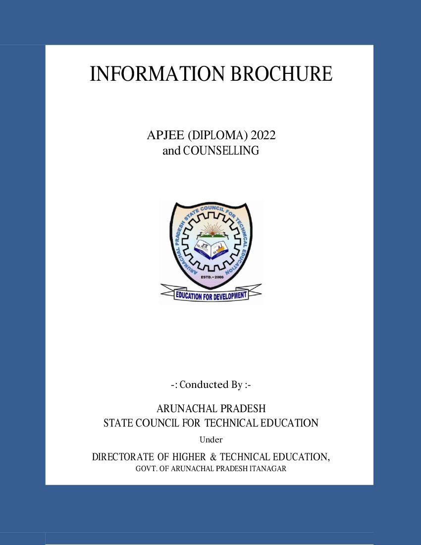 APJEE Diploma 2022 Important Brochure - Page 1