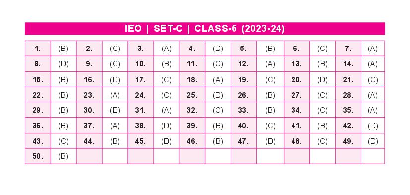 SOF IEO 2024 Answer Key Set-C Class 6 - Page 1