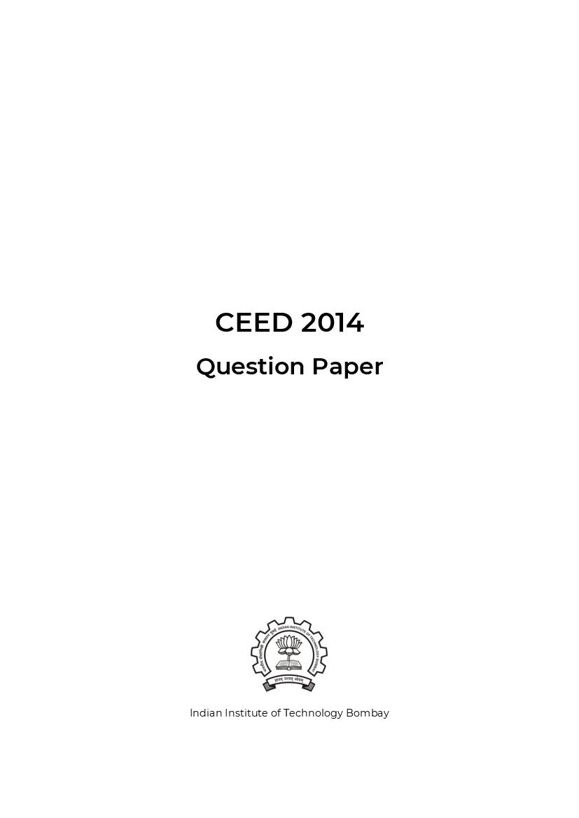 CEED 2014 Question Paper - Page 1