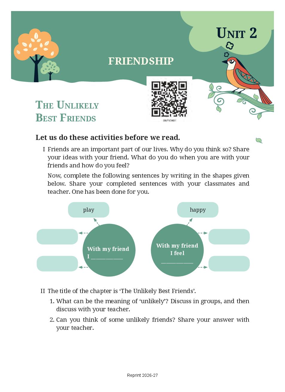 NCERT Book Class 6 English (Poorvi) Chapter 2 The Raven and the Fox - Page 1 of 36