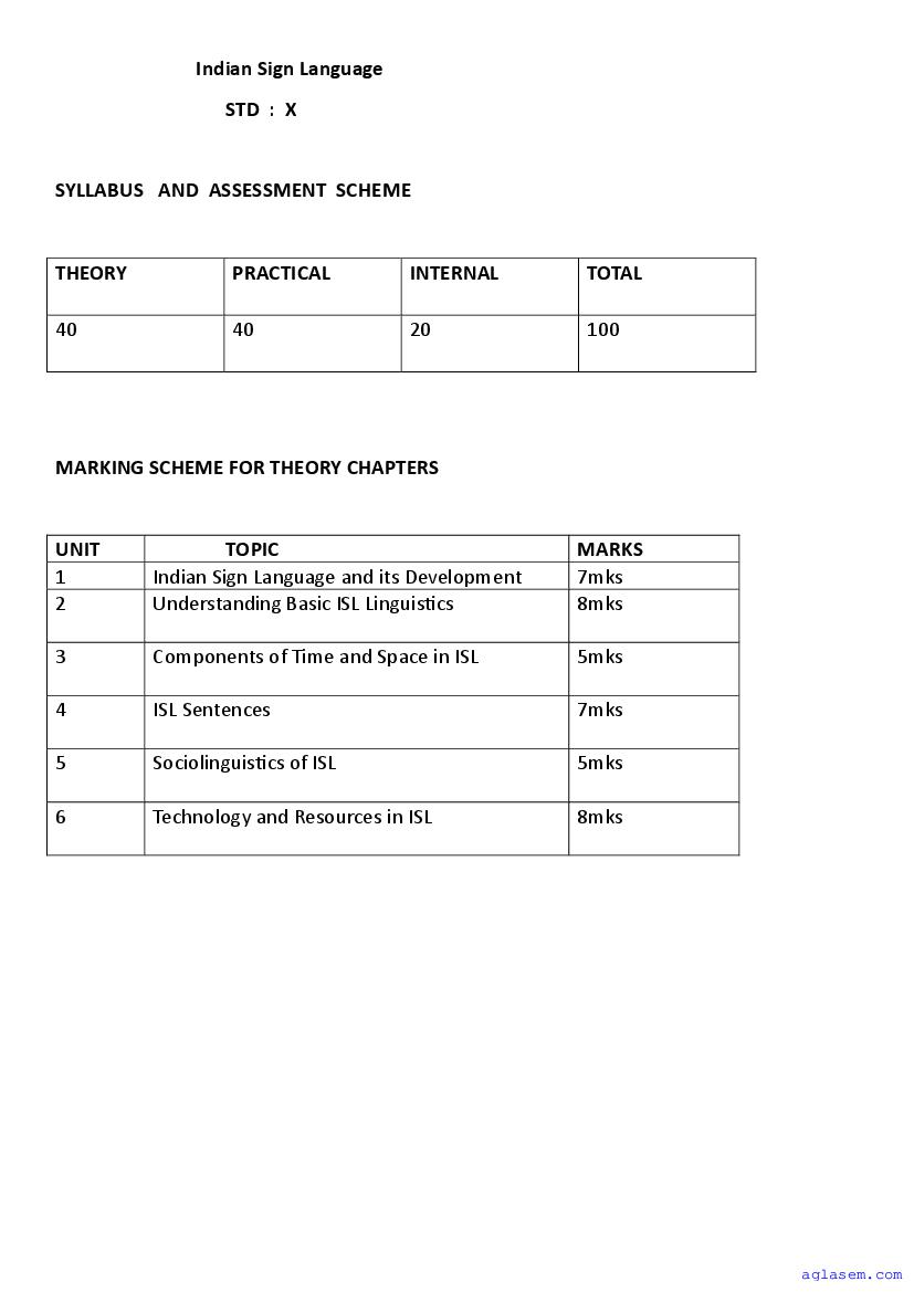 Goa Board Class 10 Sample Paper 2026 Indian Sign Languages - Page 1 of 17