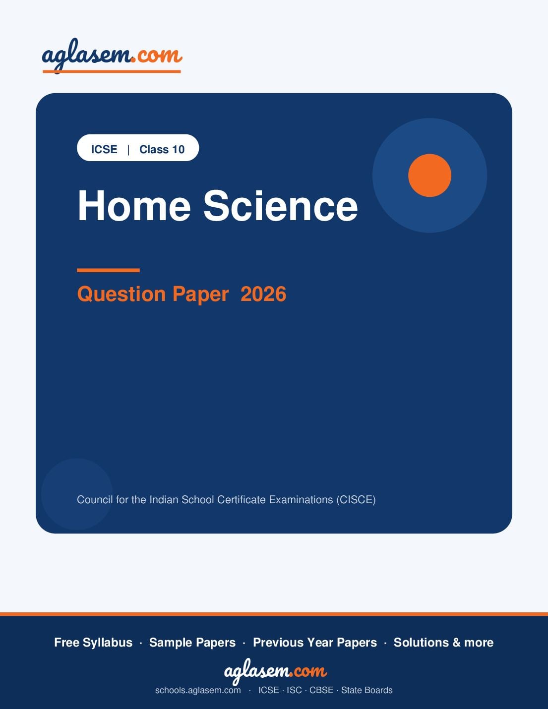 ICSE Class 10 Question Paper 2026 Home Science - Page 1 of 13