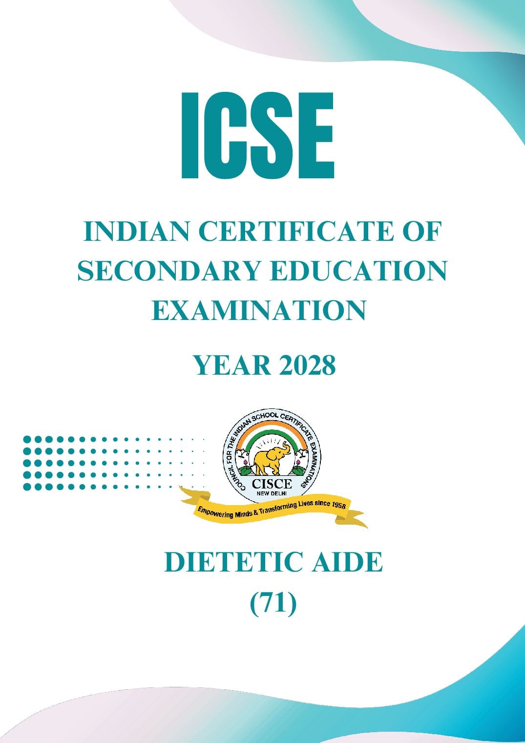 ICSE Class 9 Syllabus 2028 Dietetic Aide - Page 1 of 22