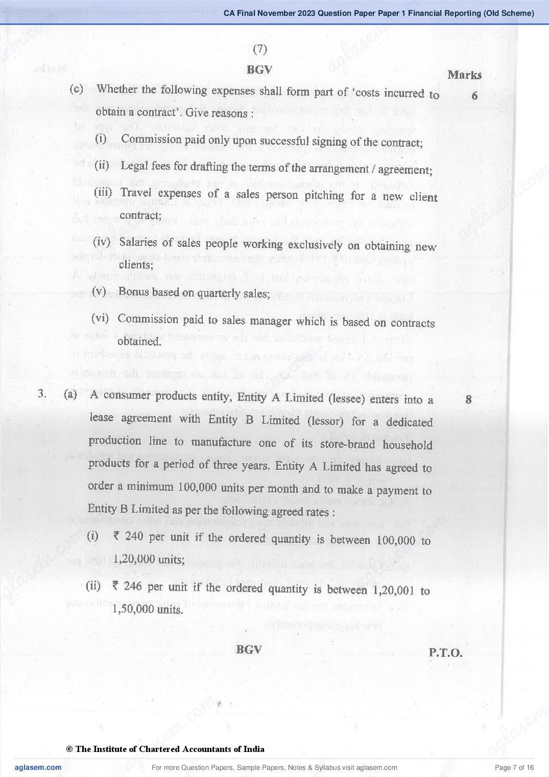 CA Final 2023 Question Papers PDF with Suggested Answers (May, November)