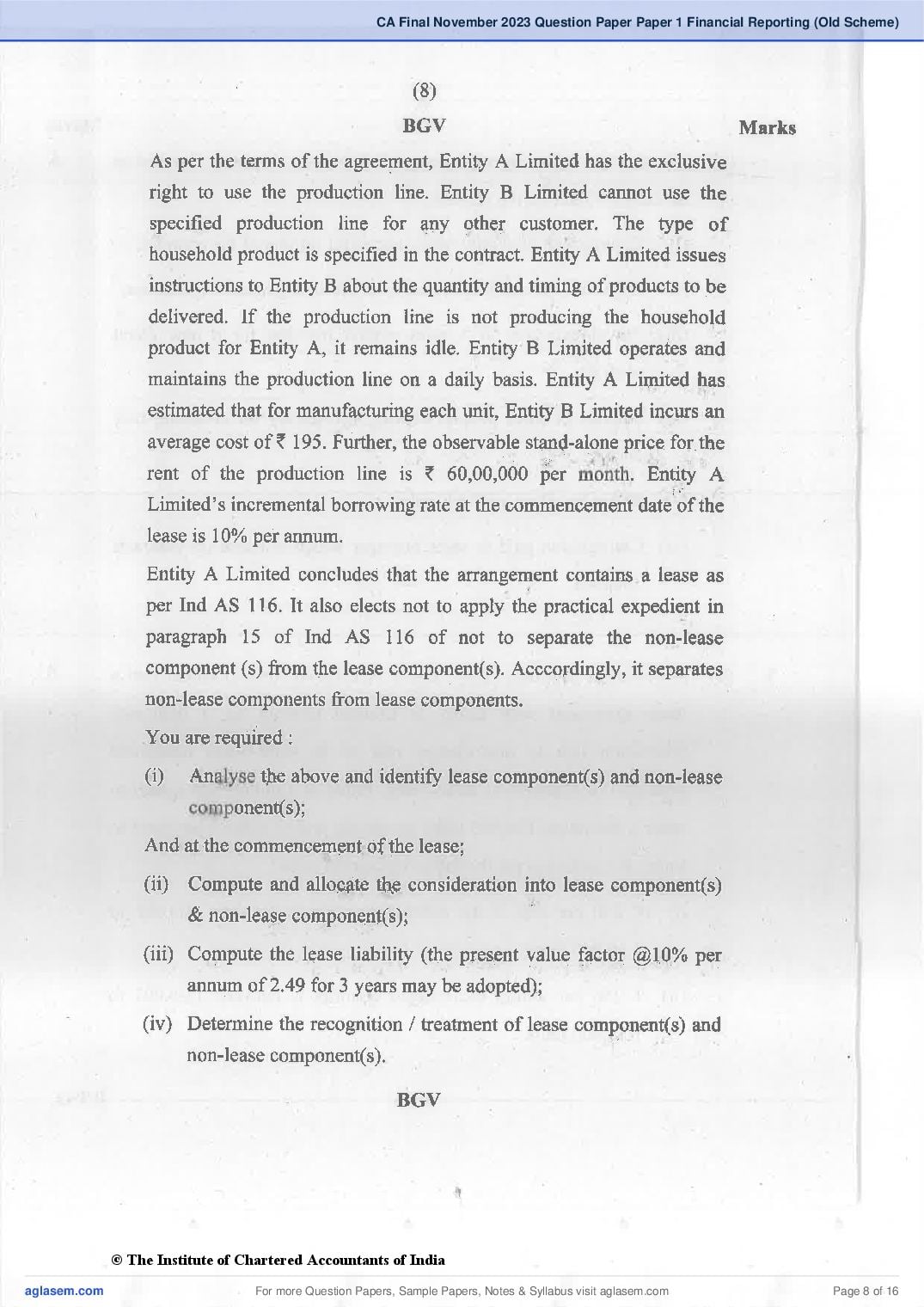 CA Final 2023 Question Papers PDF with Suggested Answers (May, November)