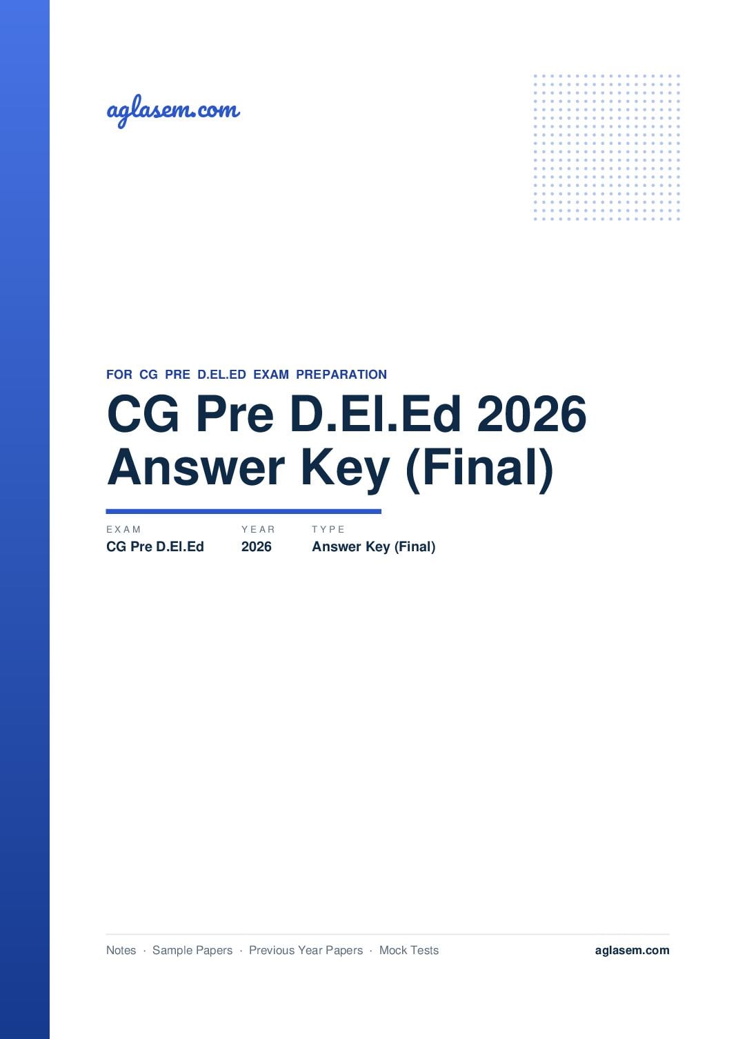 CG Pre D.El.Ed 2026 Answer Key (Final) - Page 1 of 2