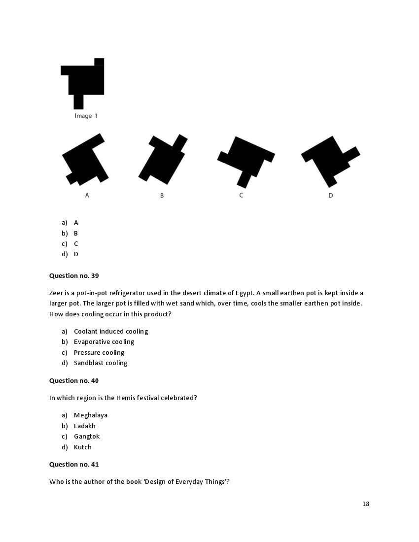 CEED 2015 Question Paper PDF (Official, Part A and Part B)