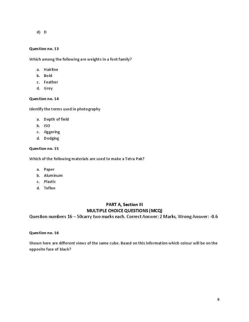 CEED 2015 Question Paper PDF (Official, Part A and Part B)