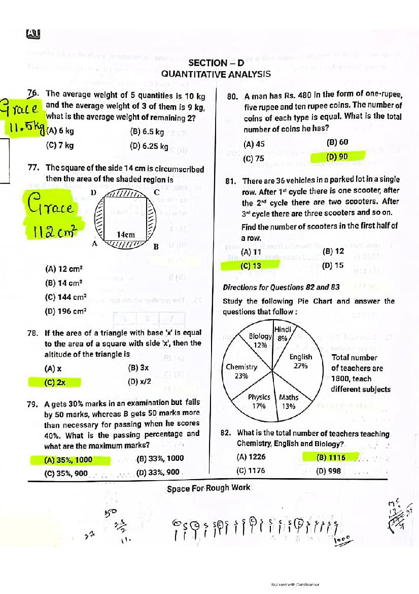 Karnataka PGCET 2021 Question Paper PDF with Answer Key (2 Papers)