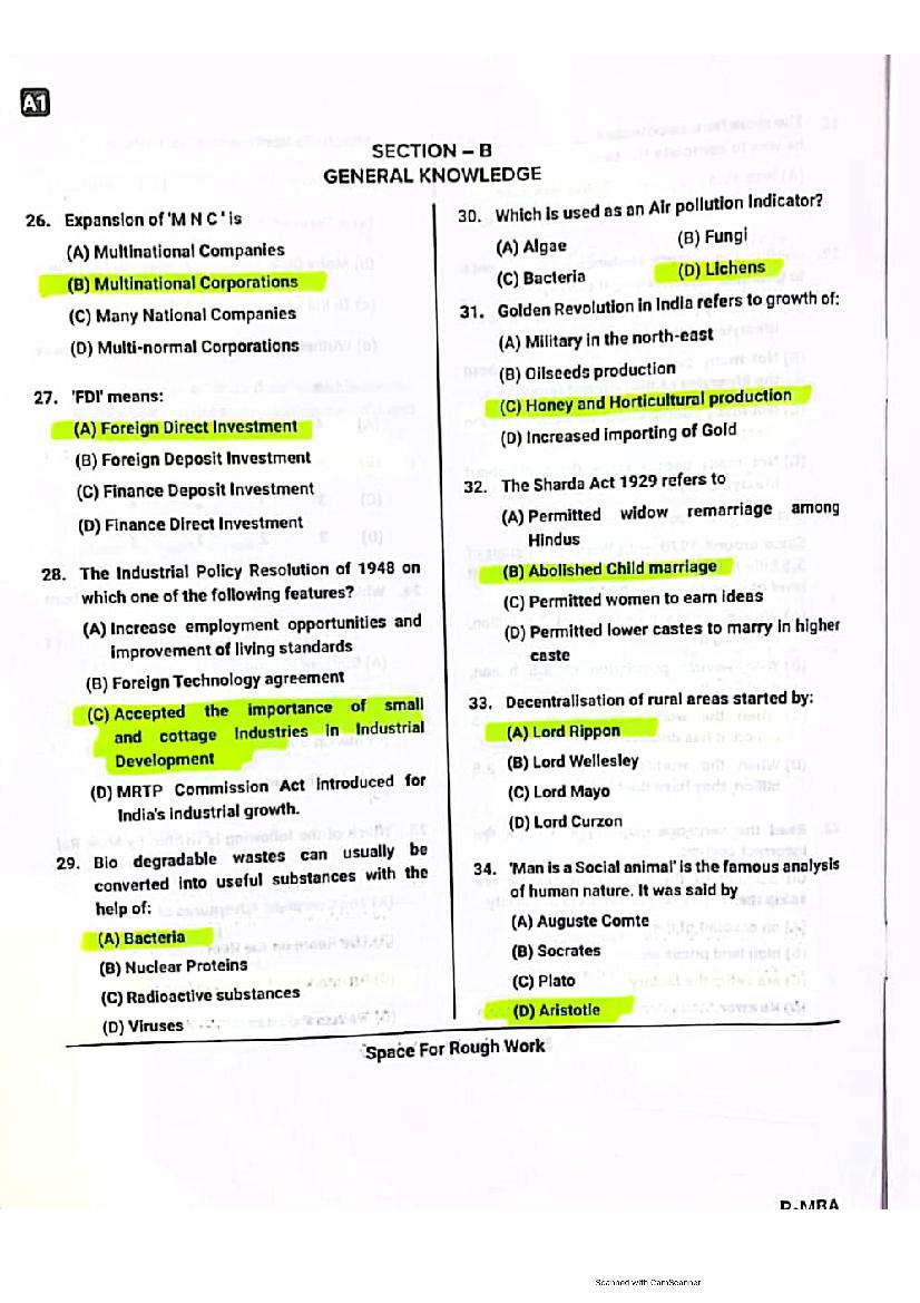 Karnataka PGCET 2021 Question Paper PDF with Answer Key (2 Papers)