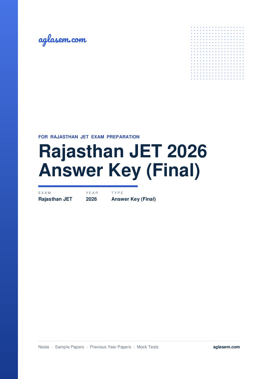 Rajasthan JET 2026 Answer Key (Final) - Page 1 of 5