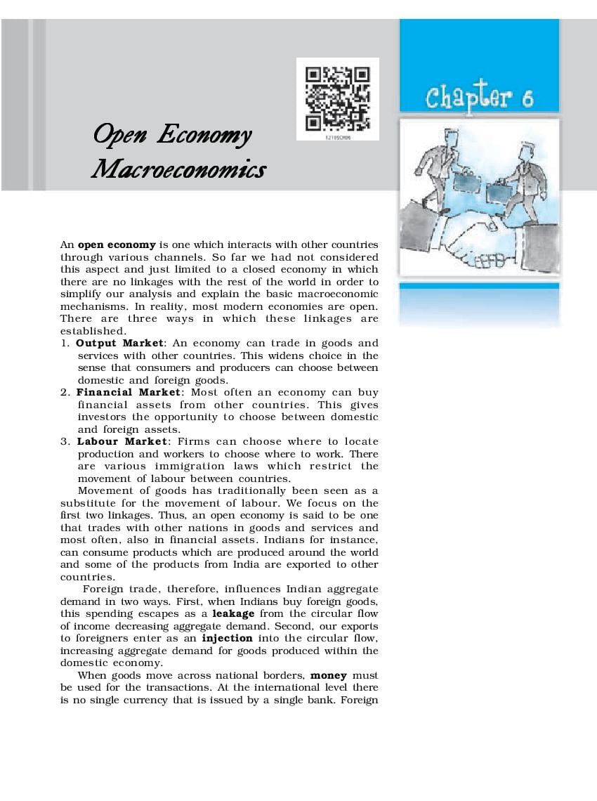 NCERT Book Class 12 Economics (Macroeconomics) Chapter 6 Open Economy Macroeconomics - Page 1
